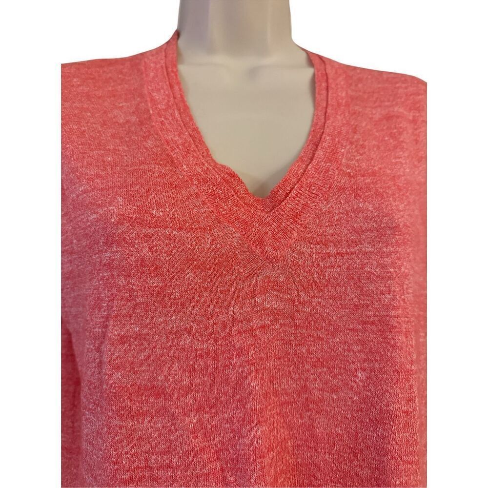 J.CREW Women’s Coral Merino Wool/ Linen Blend V-neck Sweater Size XXS - Picture 3 of 8